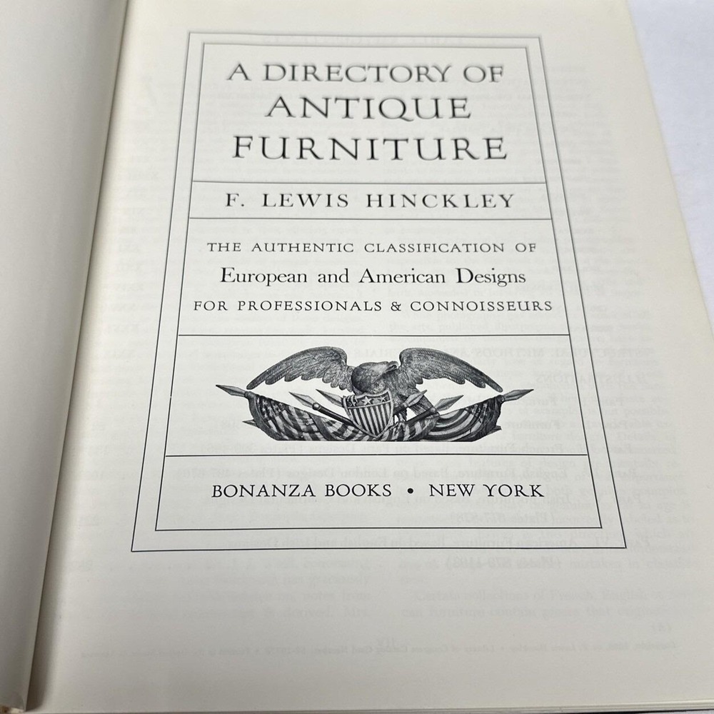 A Directory of Antique Furniture F. Lewis Hinckley 1953 355 Pages